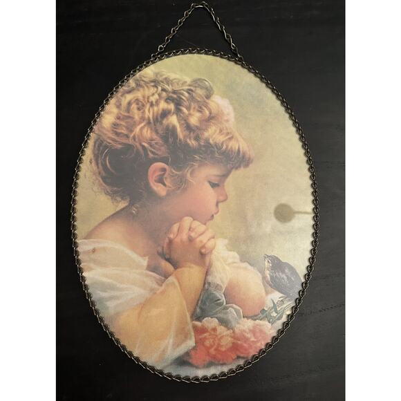 Fireplace Flue Cover Victorian Reproduction Filigree Little Girl W Flower Bird